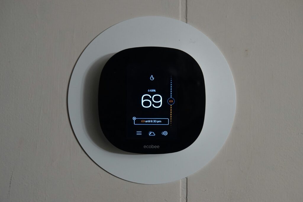 Smart Thermostat on a wall